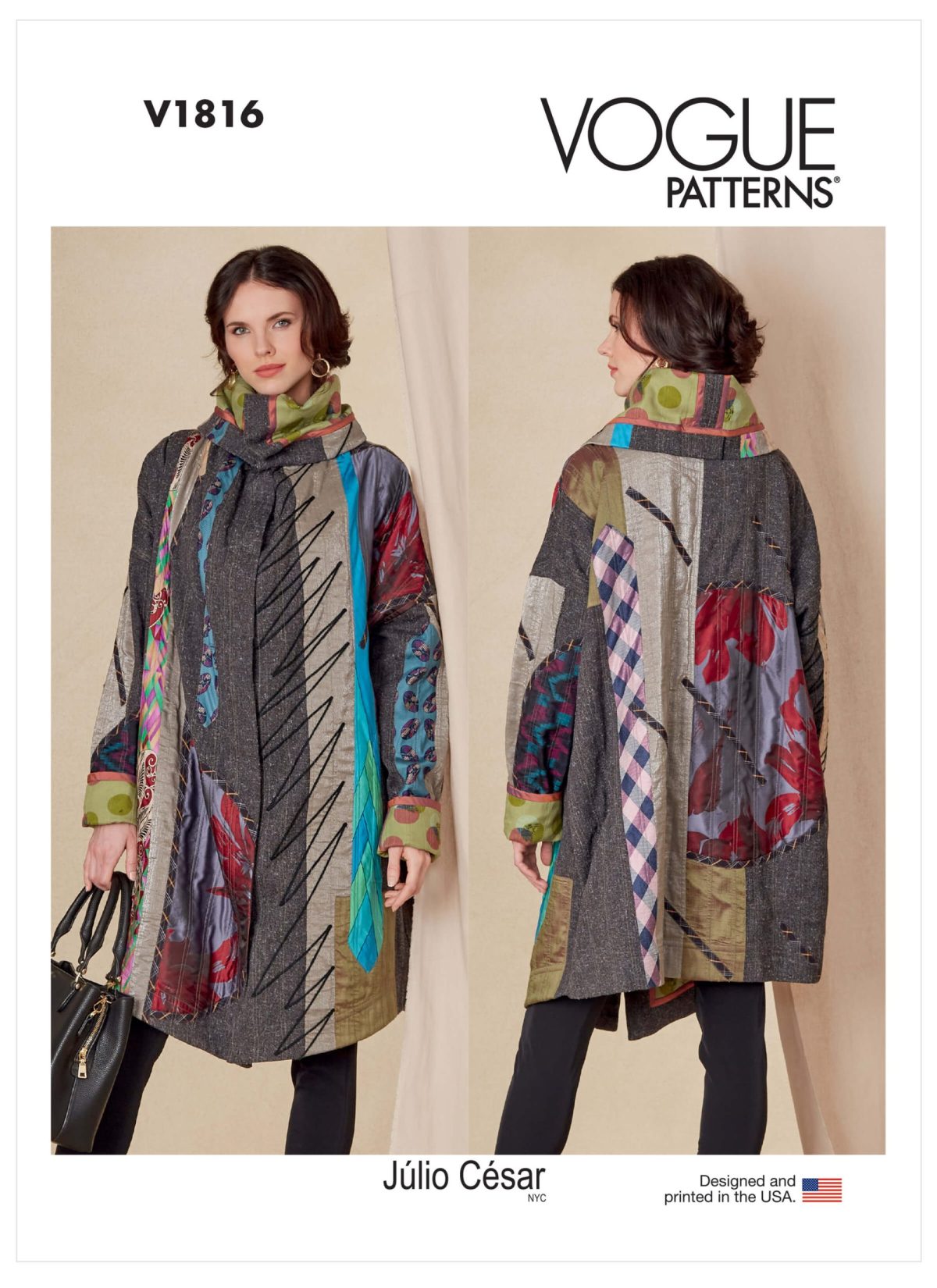 Vogue Patterns V1816 Misses' Reversible Coat, Júlio César NYC