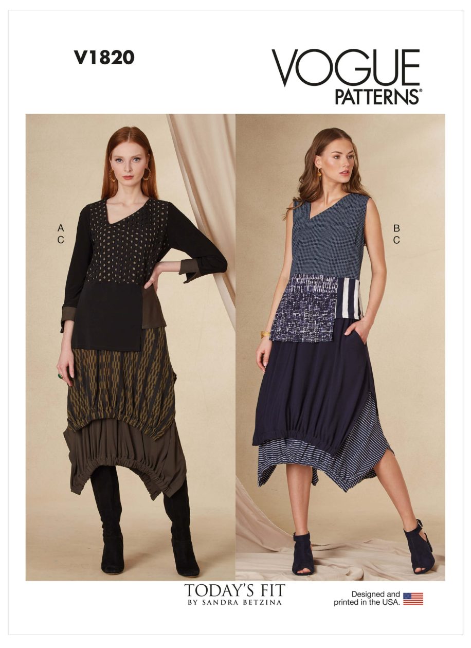 Vogue Patterns V1820 Misses' Top and Skirt, Today's Fit By Sandra Betzina