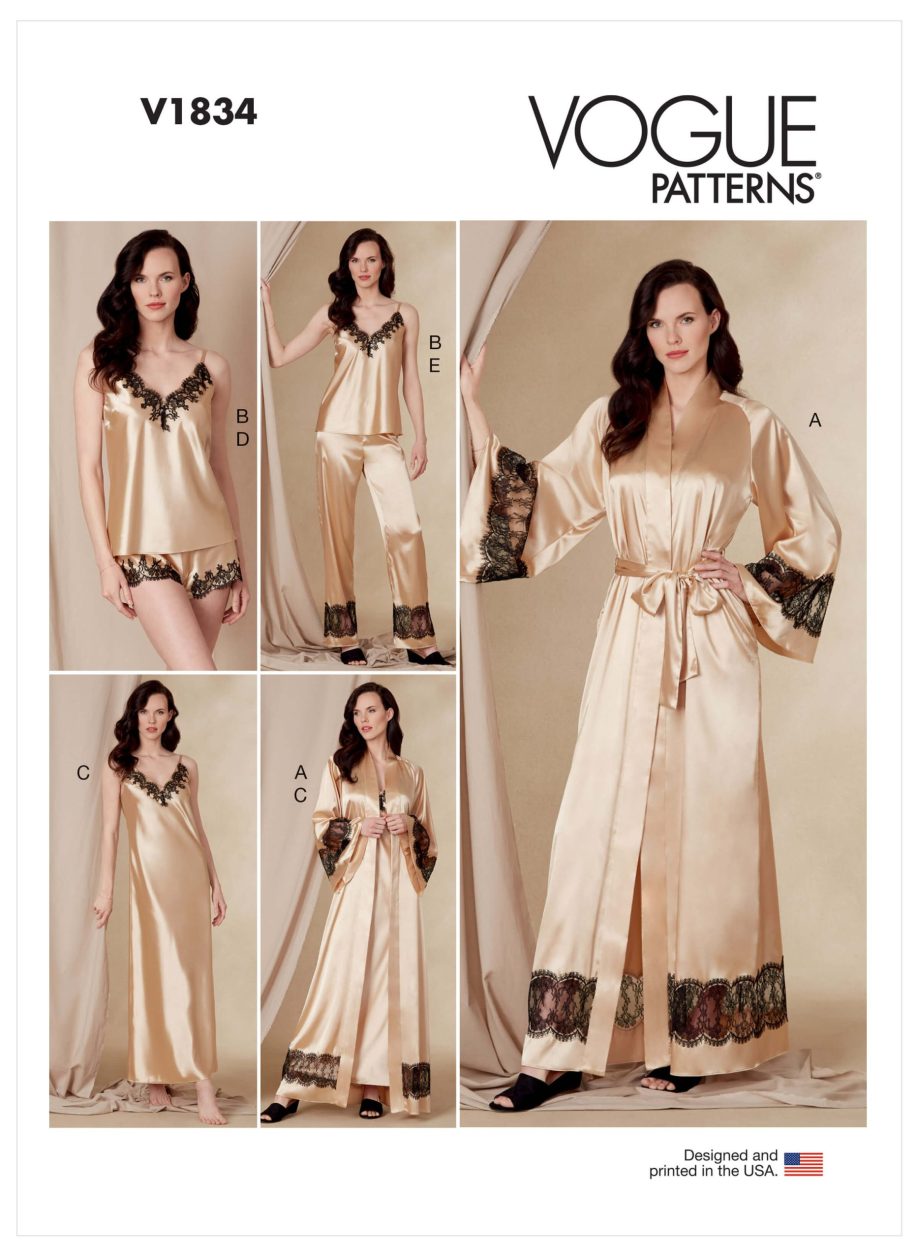 Vogue Patterns V1834 Misses' and Misses' Petite Robe, Belt, Camisole, Slip, Shorts and Trousers