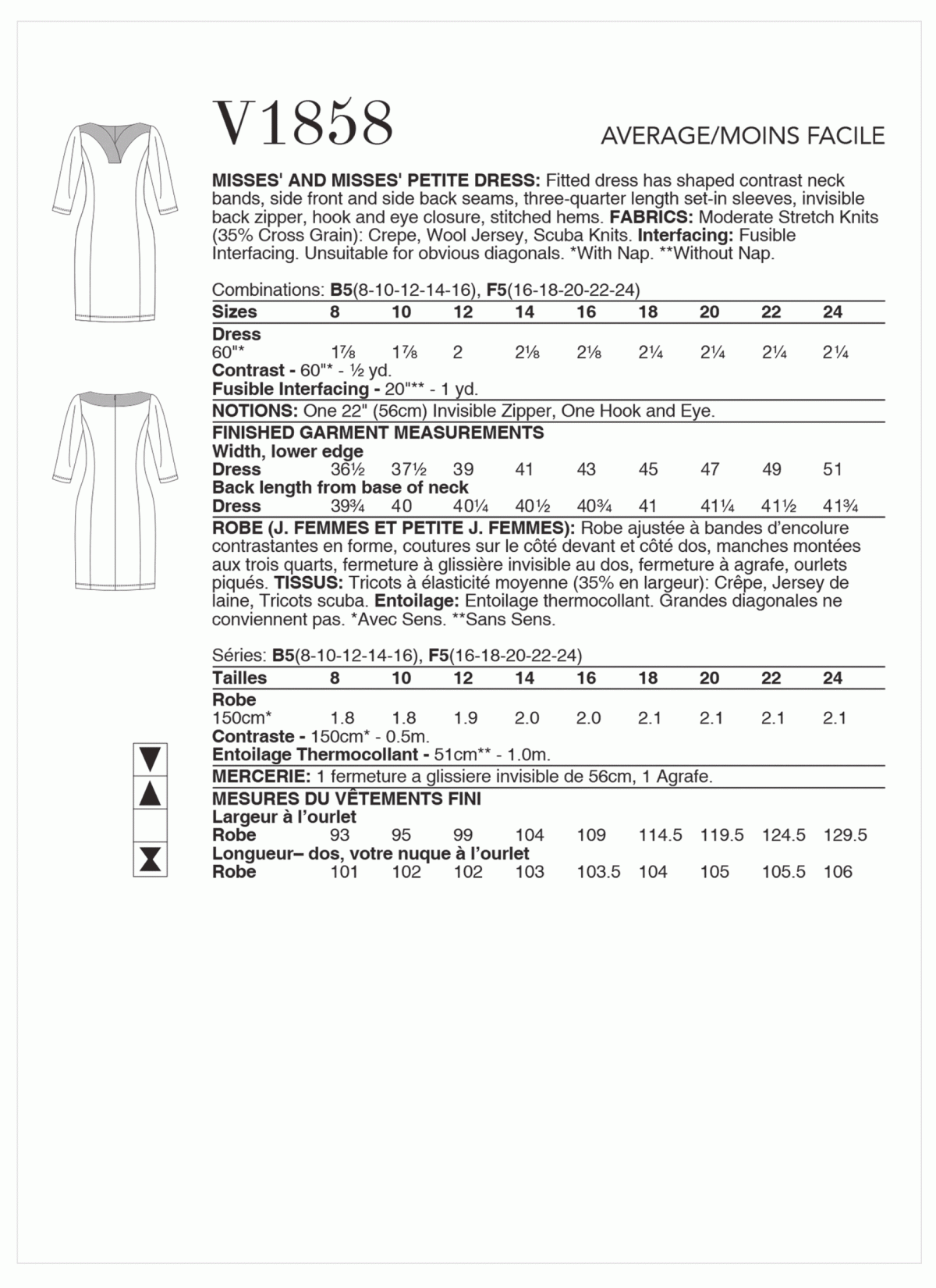 Vogue Patterns V1858 Misses' and Misses' Petite Dress