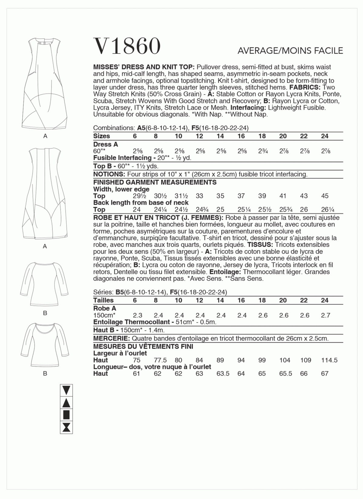 Vogue Patterns V18960 Misses' Dress and Knit Top