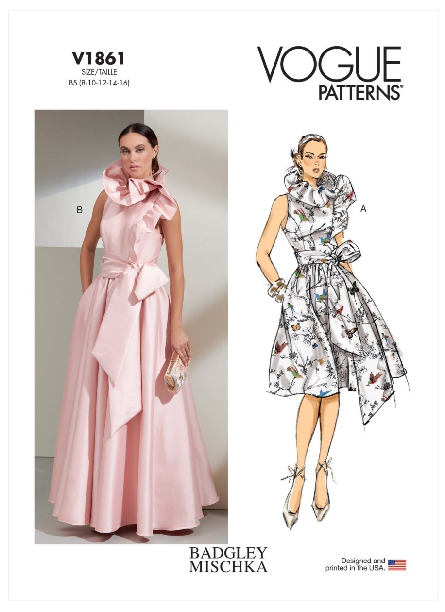Vogue Patterns V1861 Misses' Special Occasion Dress and Sash