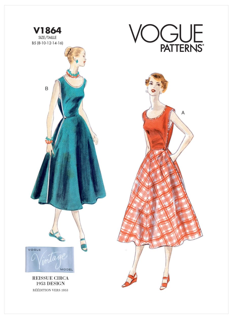 Vogue Patterns V1864  Misses' Vintage Wrap Dress