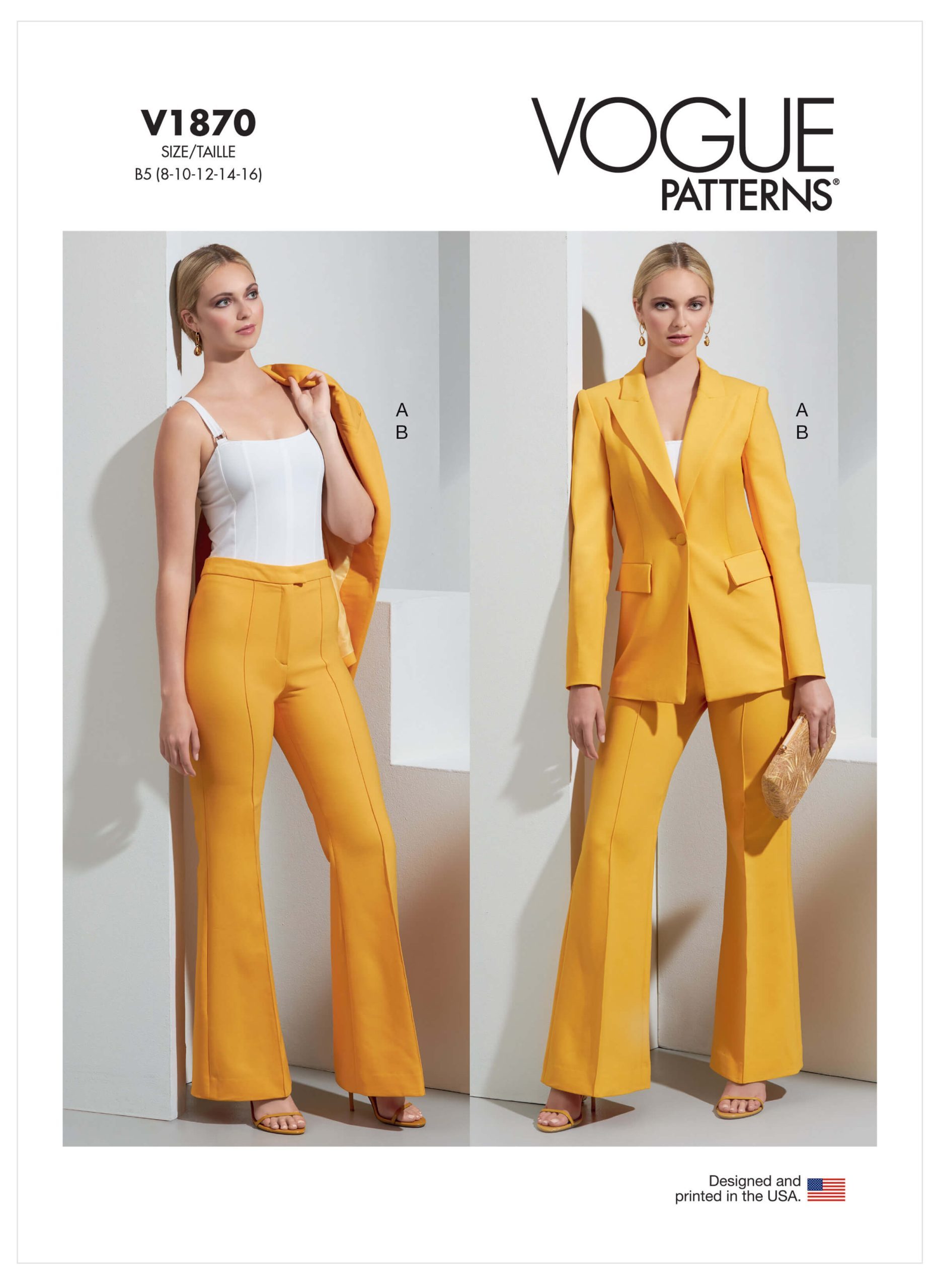 Cartamodello Vogue V1874F5 Per Gilet E Top Donna – Taglie Forti 16-24, Difficoltà Media