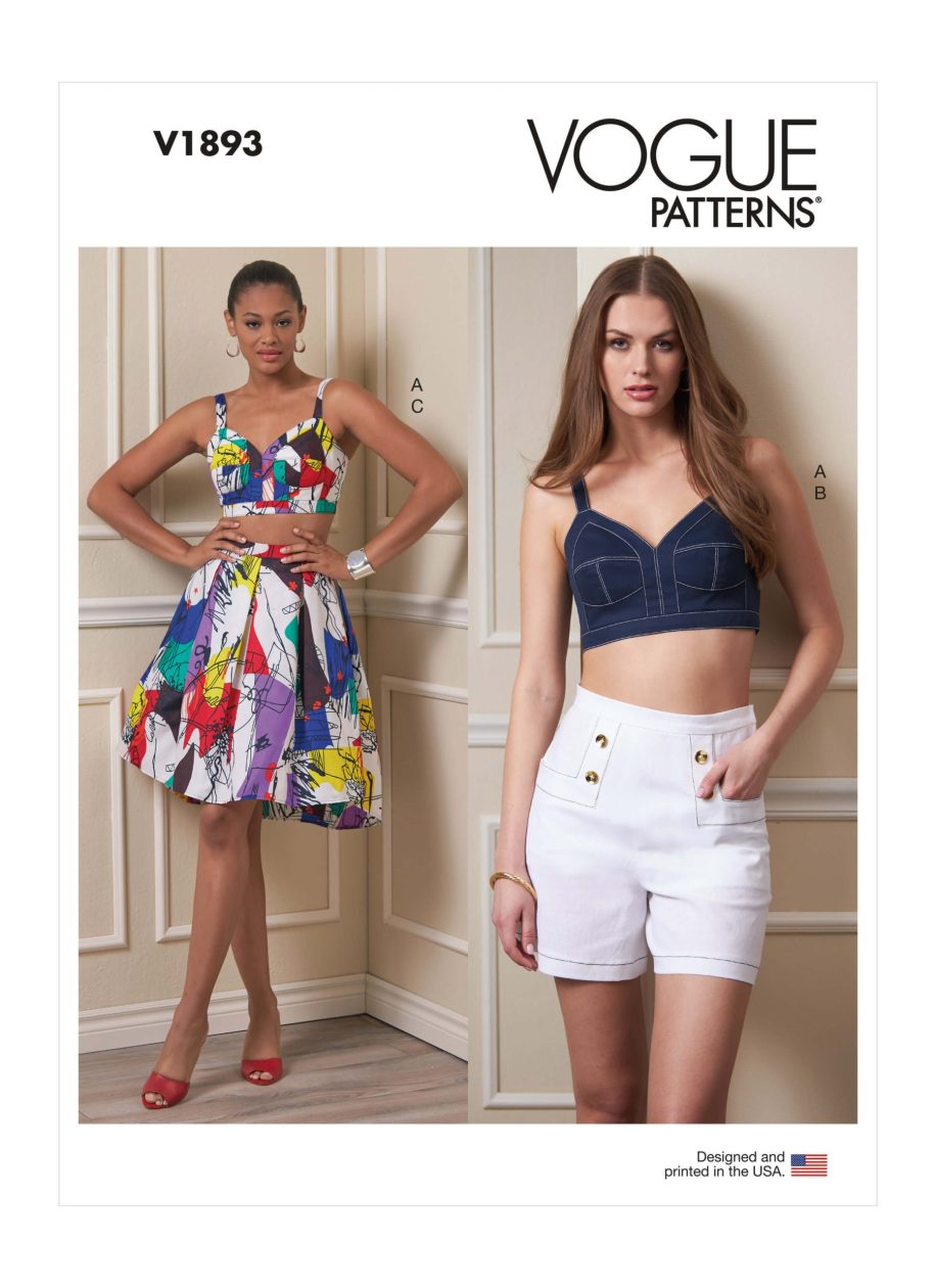 Vogue Patterns V1893 Misses' Top, Shorts and Skirt