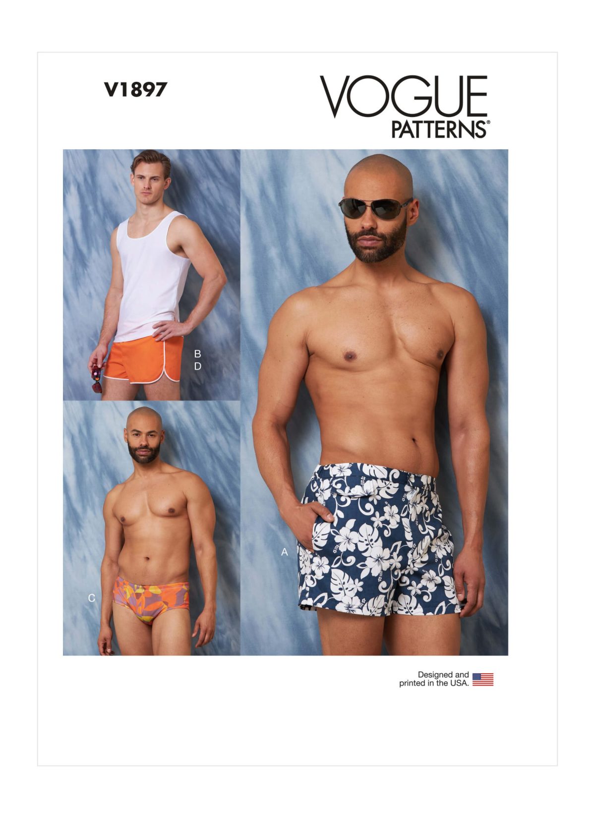 Vogue Patterns V1897 Men's Swimsuits and Tank Top