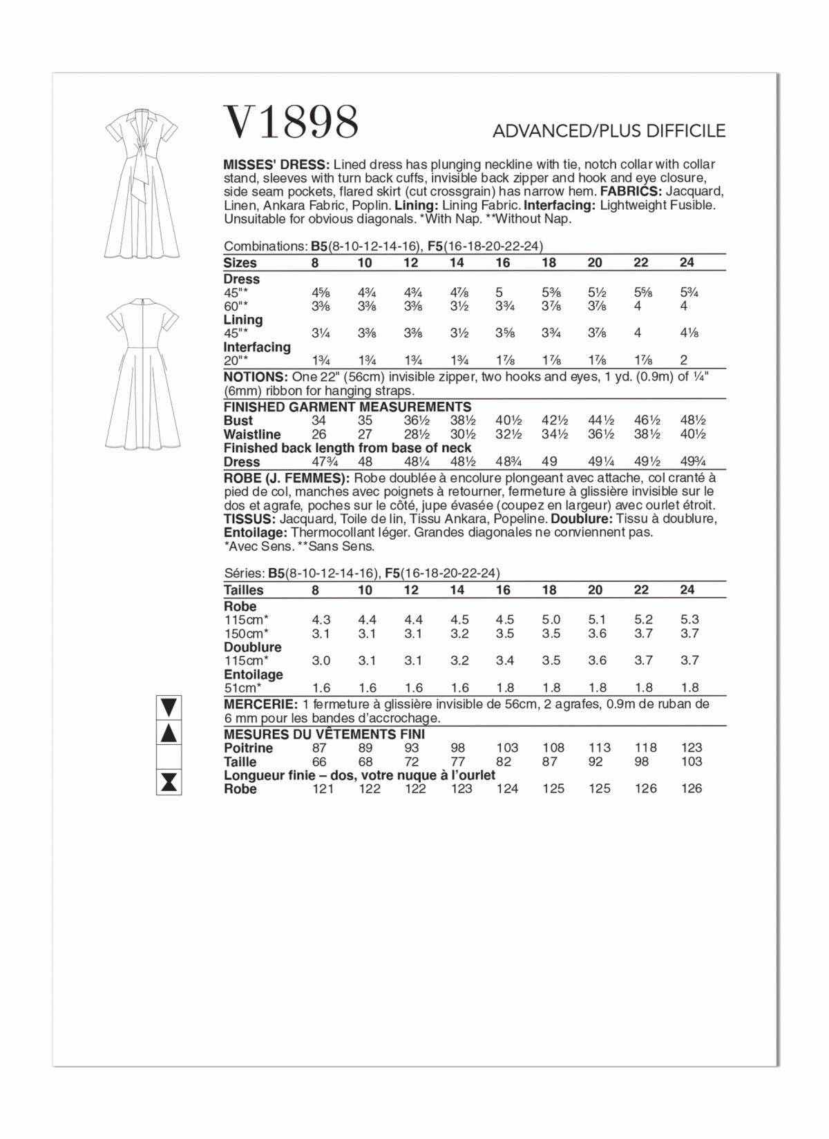 Vogue Pattern V1898 Misses' Dress by Badgley Mischka