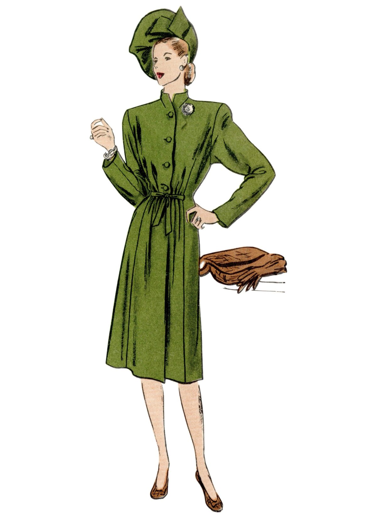 Vogue Patterns V1903 Misses' Coat Vintage Vogue 1945