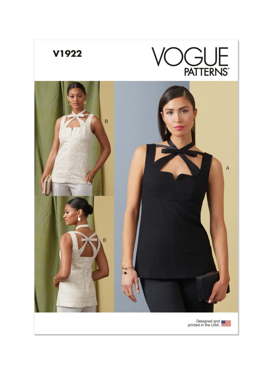 Vogue Patterns V1922 Misses' Sleeveless Top