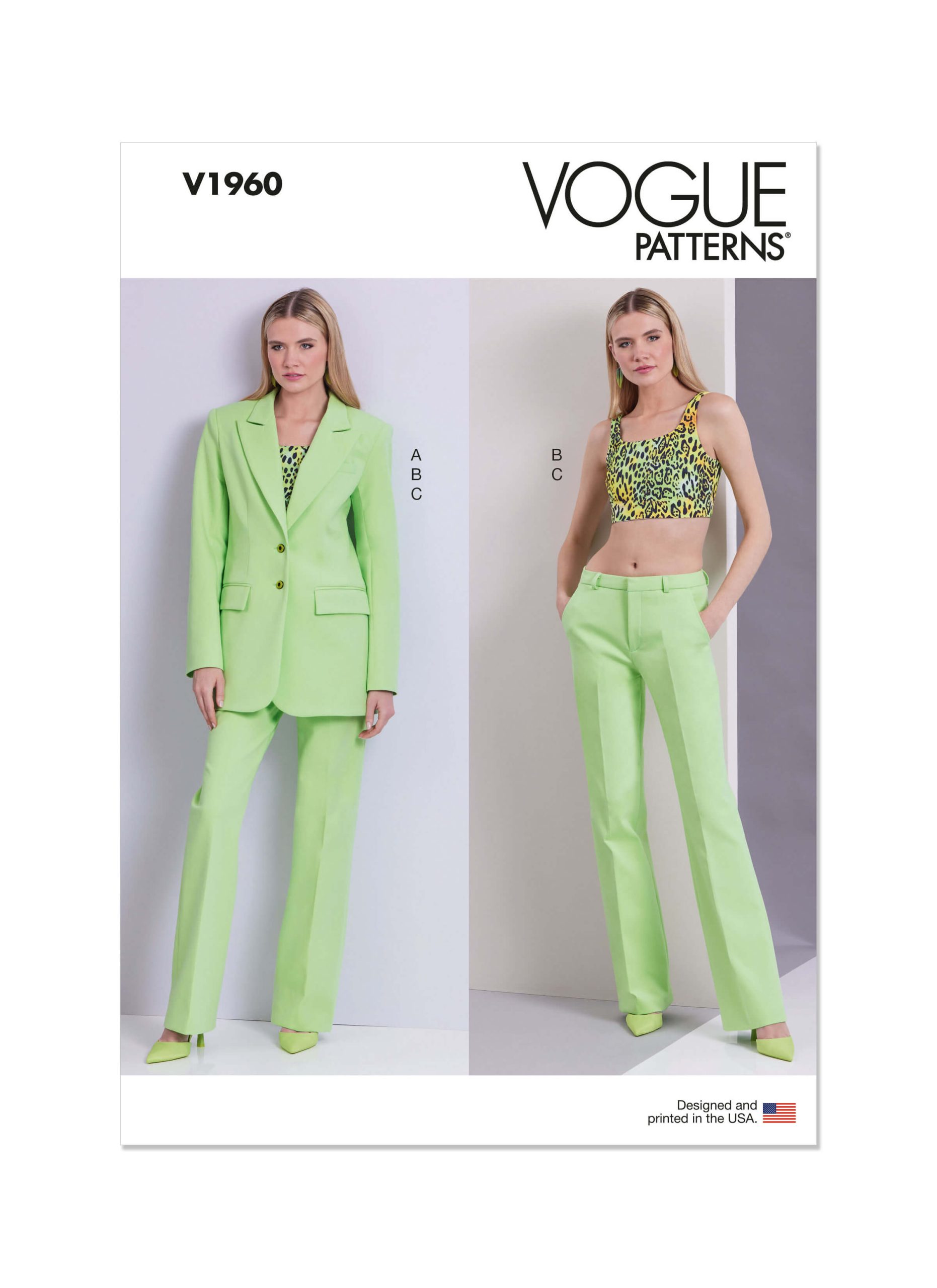 Vogue Patterns V1960 Misses’ Jacket, Knit Top and Trousers
