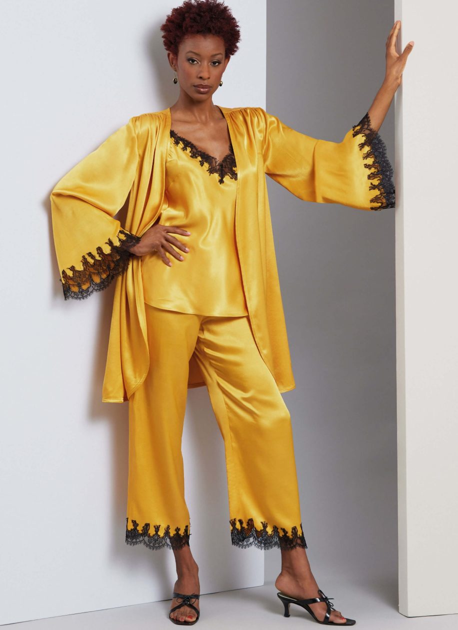 Vogue Patterns V1962 Misses' Robe, Camisole, Slip Dress and Trousers