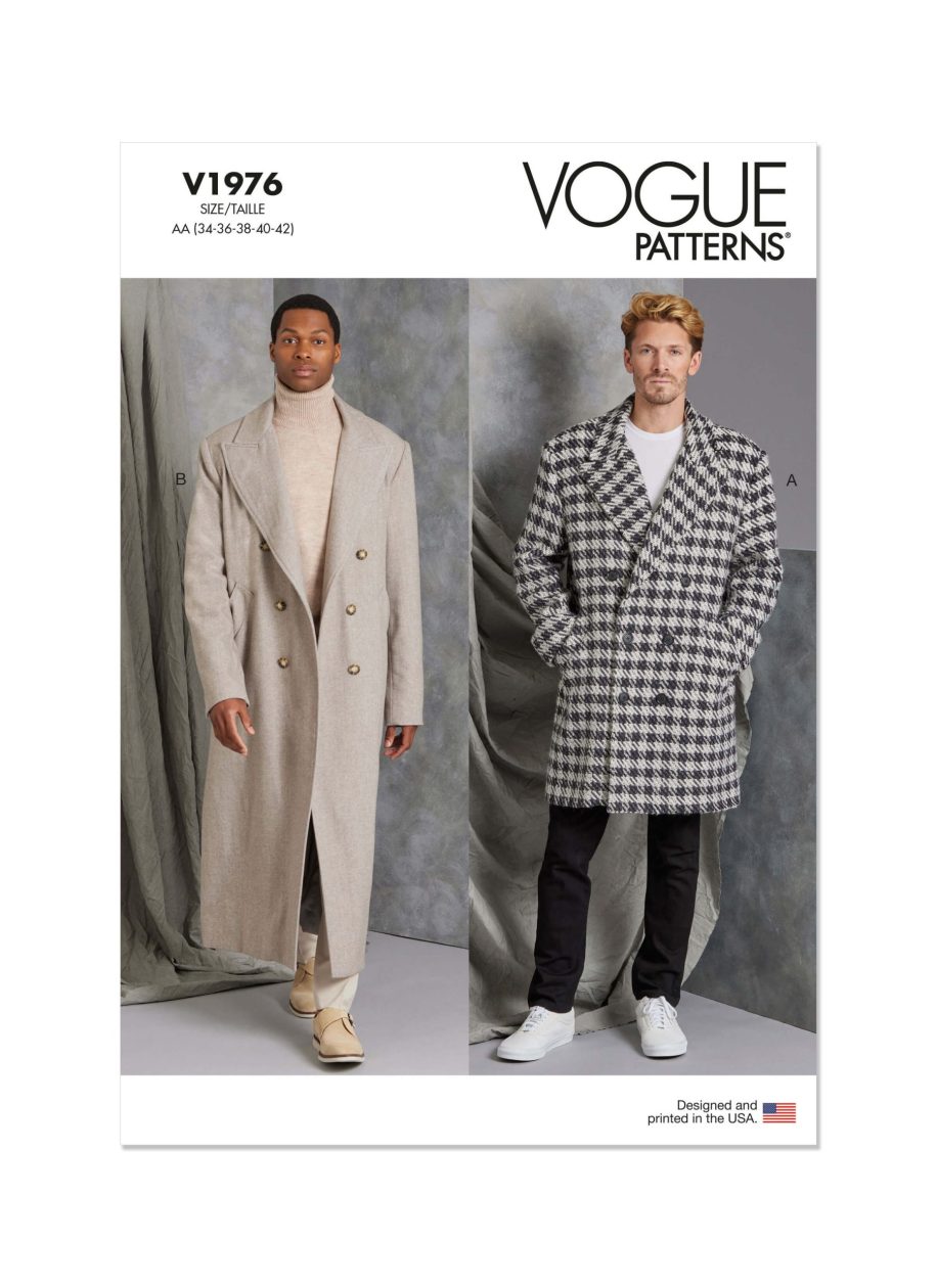 Vogue Patterns V1976 Men's Coat in Two Lengths