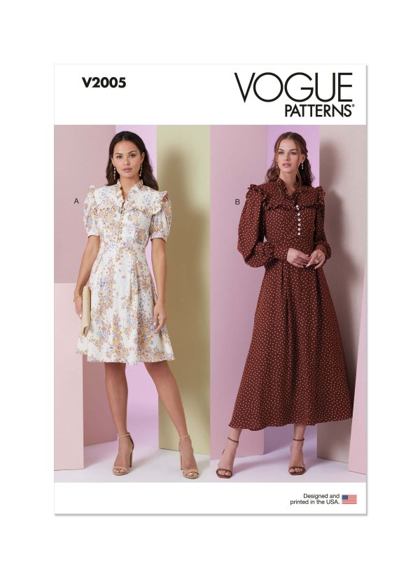Vogue Patterns V2005 Misses' Dress in Two Lengths with Sleeve Variations