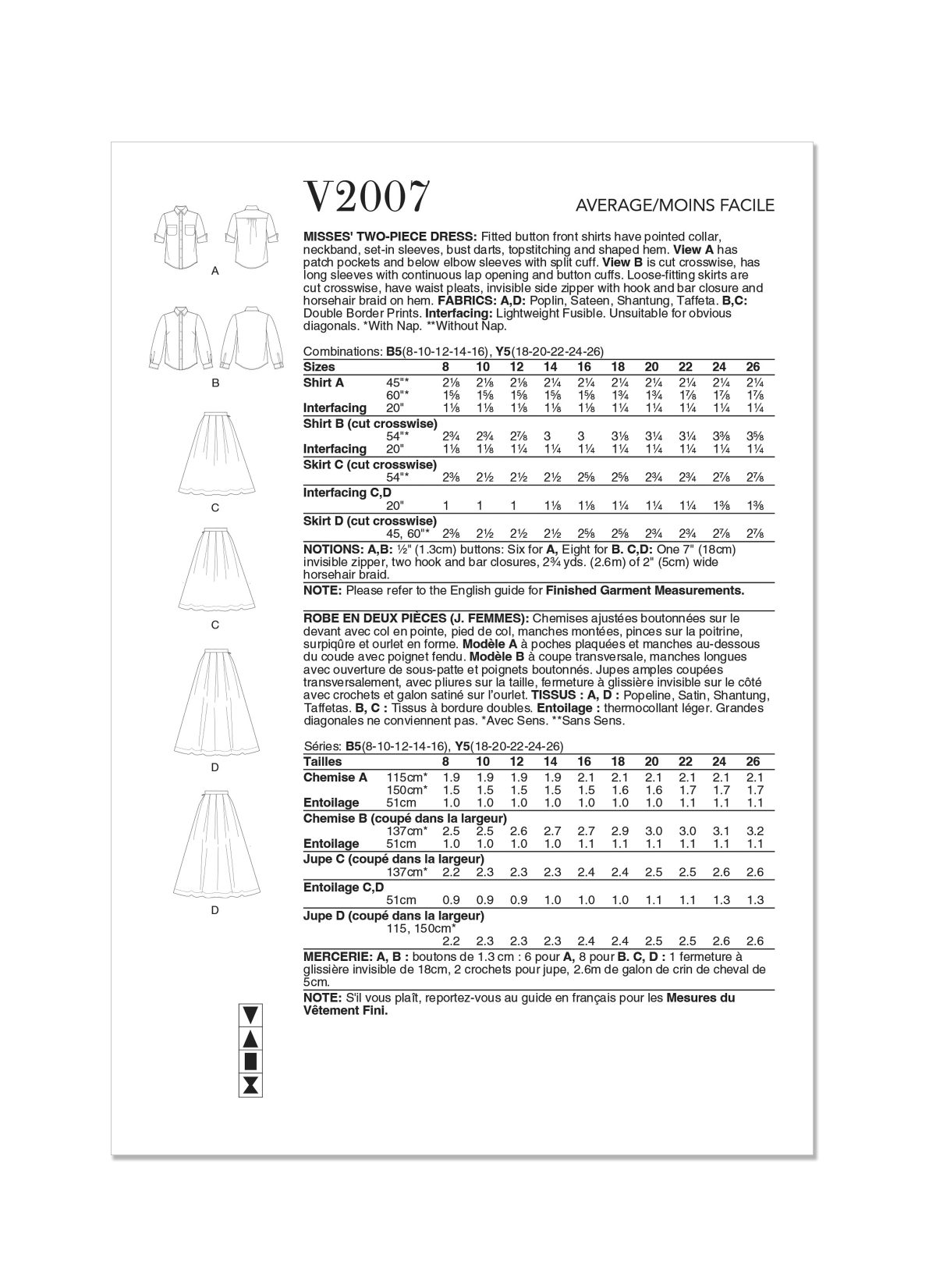 Vogue Patterns V2007 Misses’ Two Piece Dress - Sewdirect