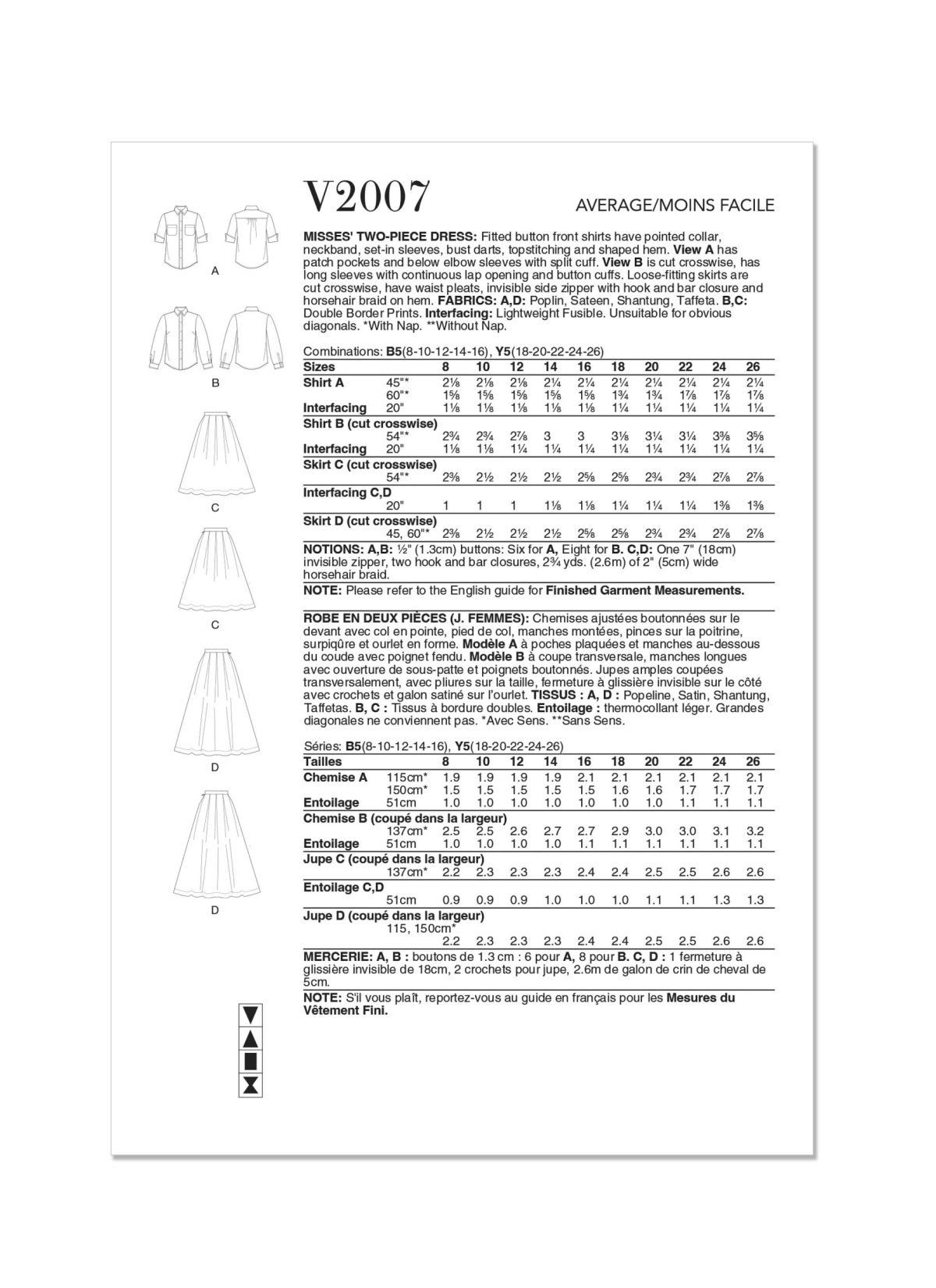 Vogue Patterns V2007 Misses' Two Piece Dress