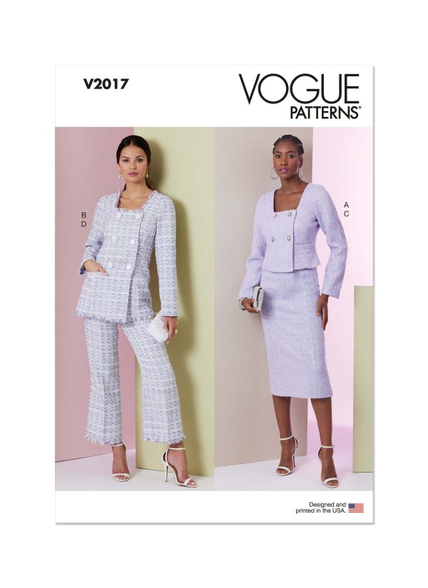 Vogue Patterns V2017 Misses' Jacket in Two Lengths, Skirt and Trousers