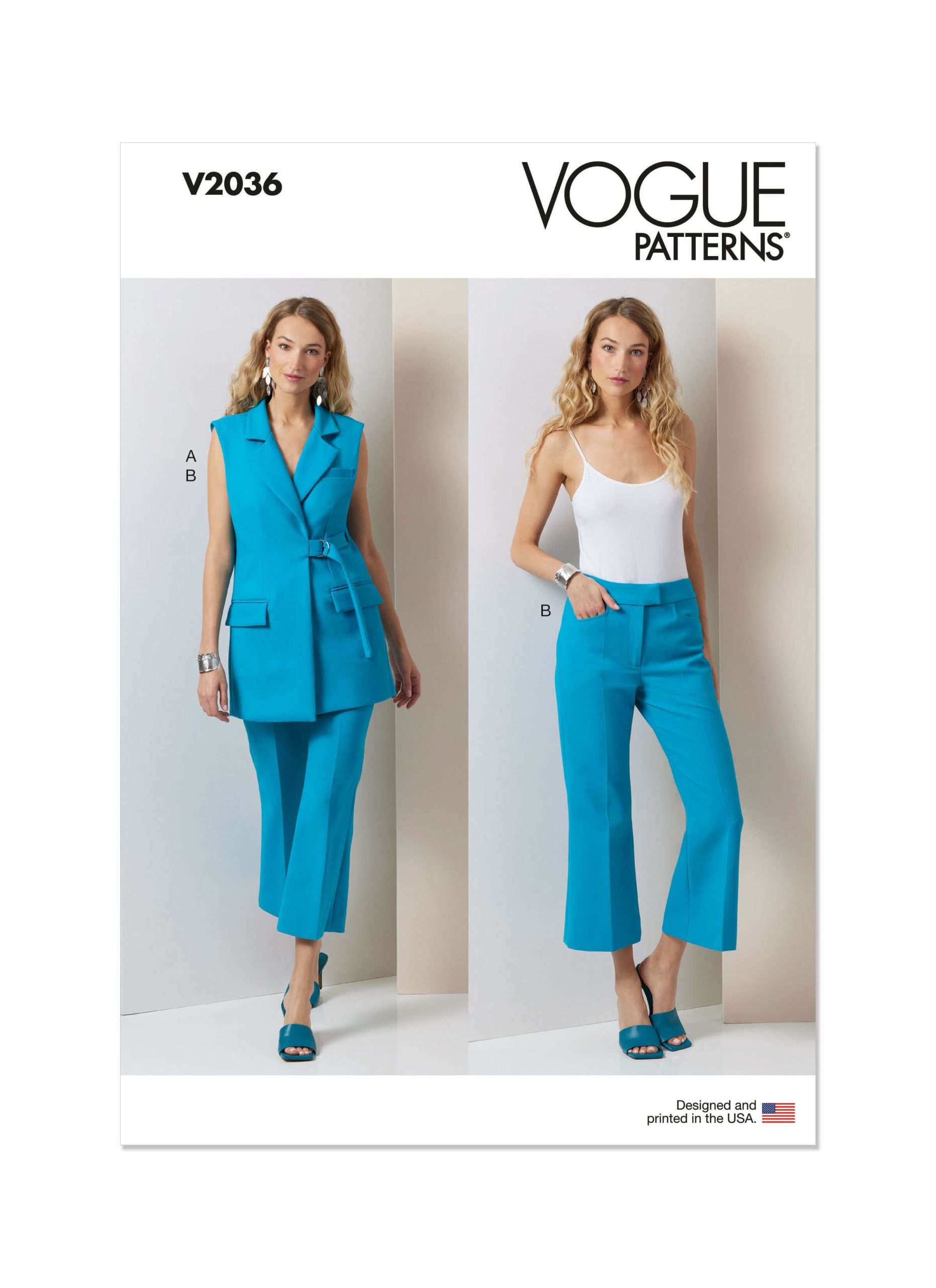 Vogue Patterns V2036 Misses' Waistcoat and Trousers