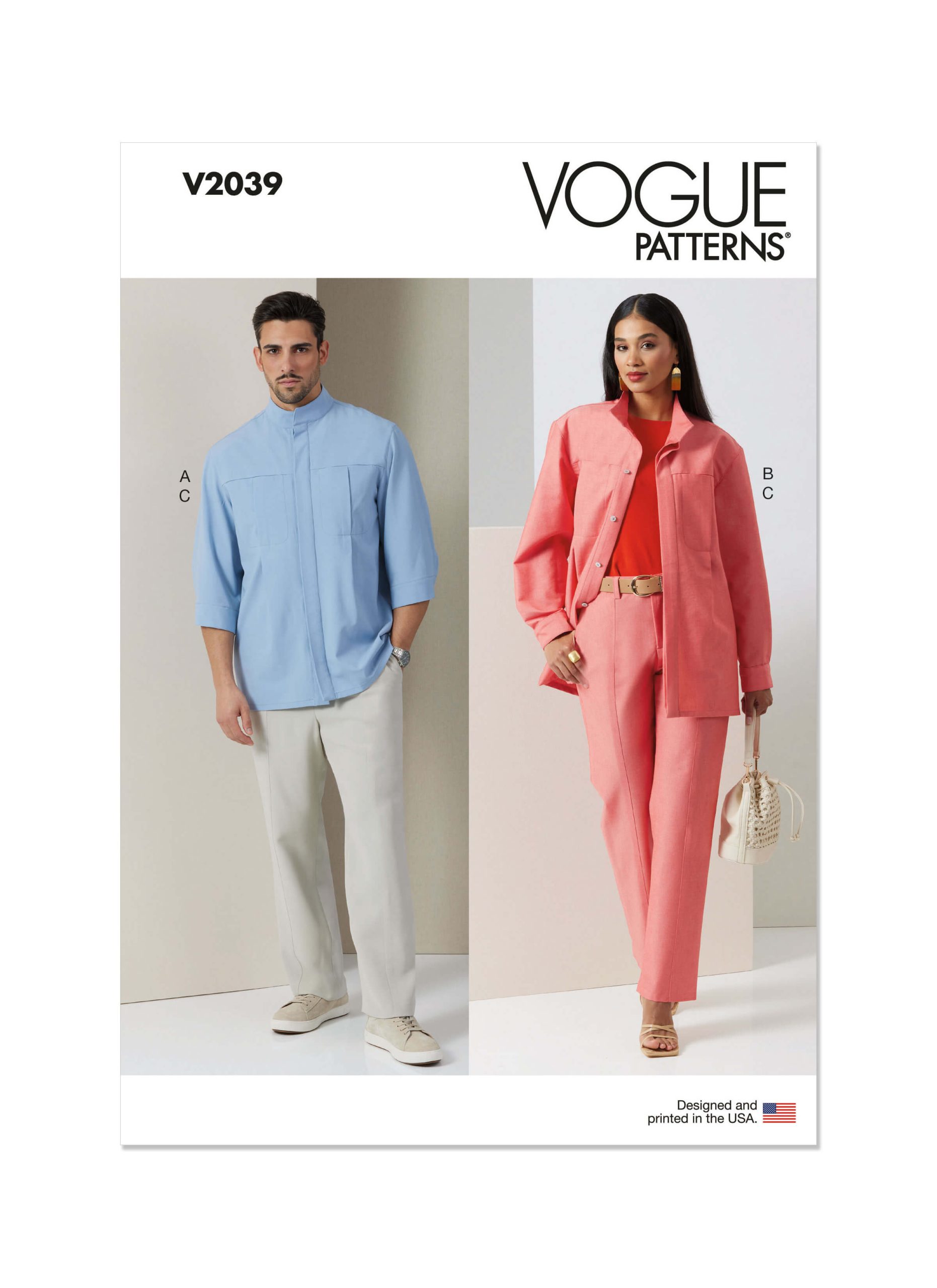 Vogue Patterns V2039 Unisex Shirt and Trousers