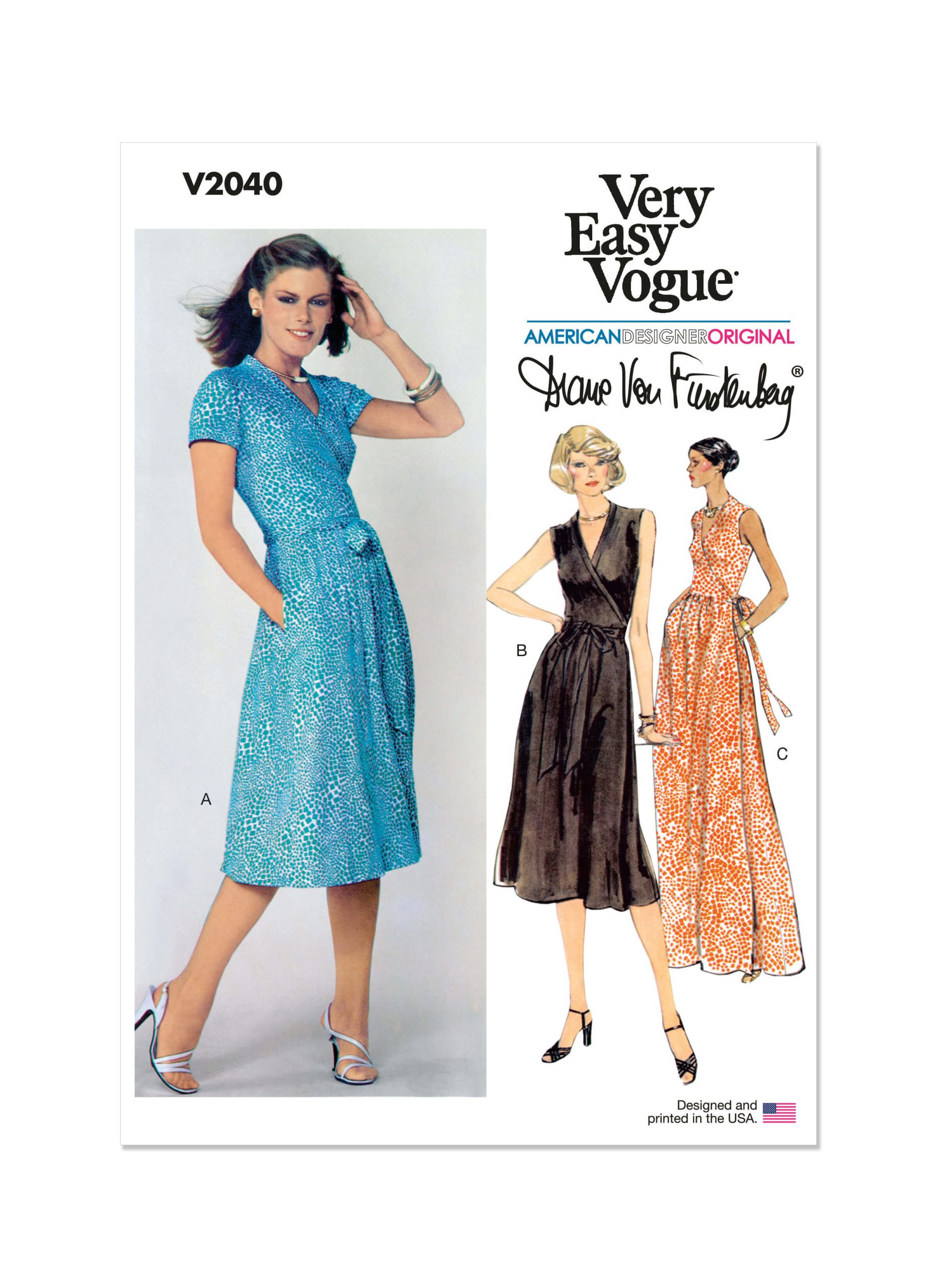 Vogue Patterns V2040 Misses' Front Wrap Dresses by Diane von Furstenberg