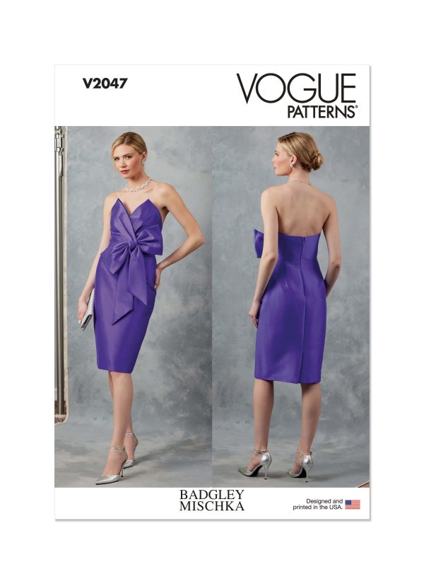 Vogue Sewing Pattern V2047 Misses' Evening Dress by Badgley Mischka