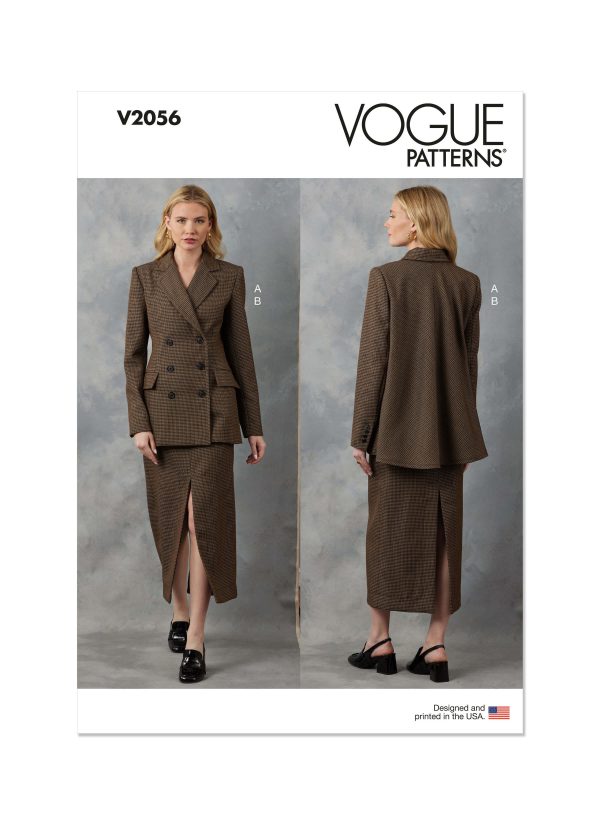 Vogue Sewing Pattern V2056 Misses' Jacket and Skirt