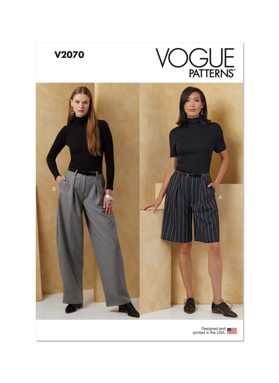 Vogue Sewing Pattern V2070 Misses' Shorts and Trousers