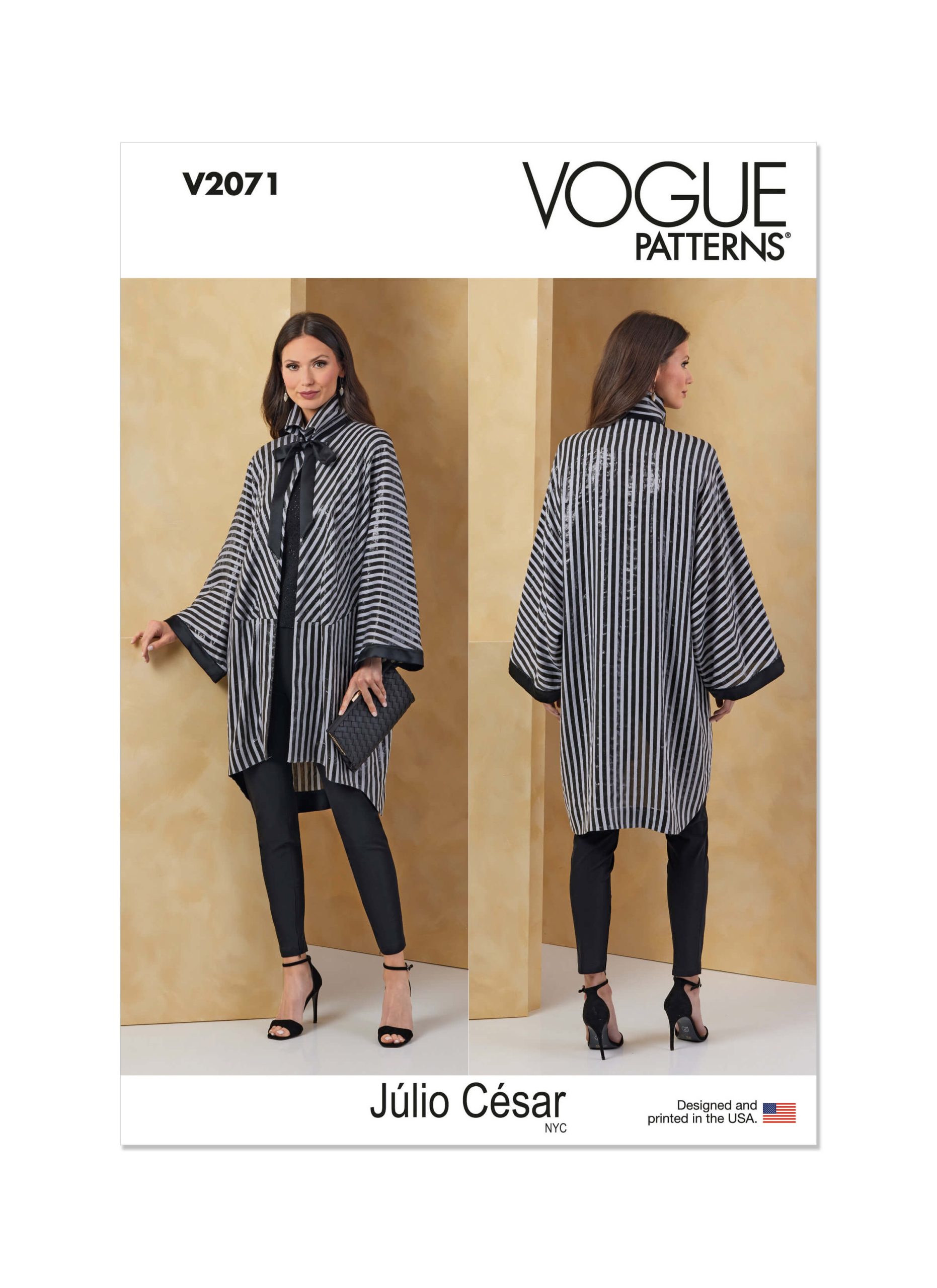 Vogue Sewing Pattern V2071 Misses’ Jacket by Julio Cesar NYC