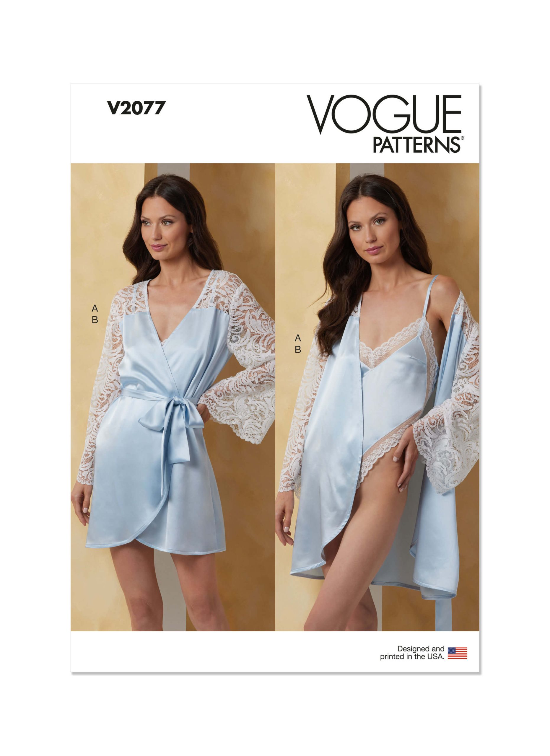 Vogue Sewing Pattern V2077 Misses’ Robe with Belt and Teddy
