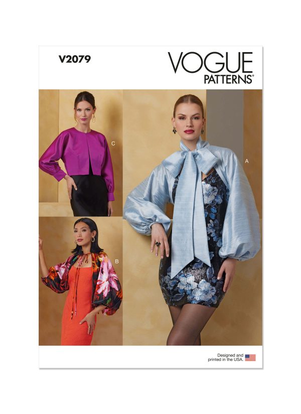 Vogue Sewing Pattern V2079 Misses' Bolero Sleeves in Three Styles