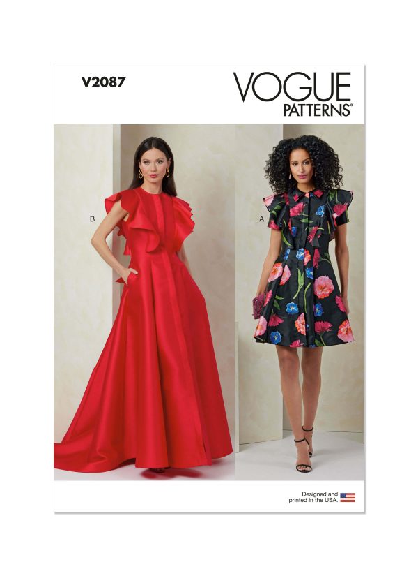 Vogue Sewing Pattern V2087 Misses' Dress with Sleeve & Length Options