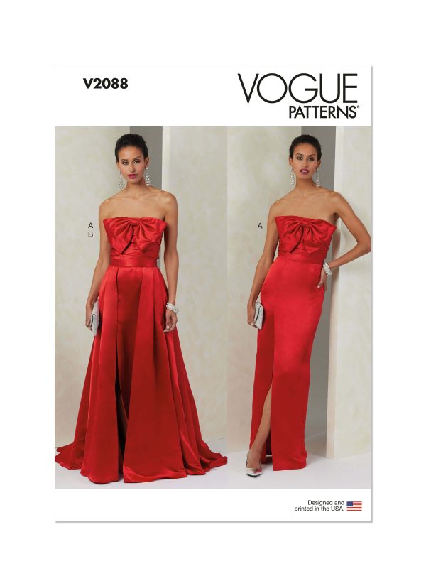 Vogue Patterns Sewing Pattern V2088 Misses' Dress and Overskirt