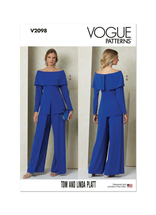 Vogue Patterns Sewing Pattern V2098 Misses' Top and Trousers by Tom And Linda Platt