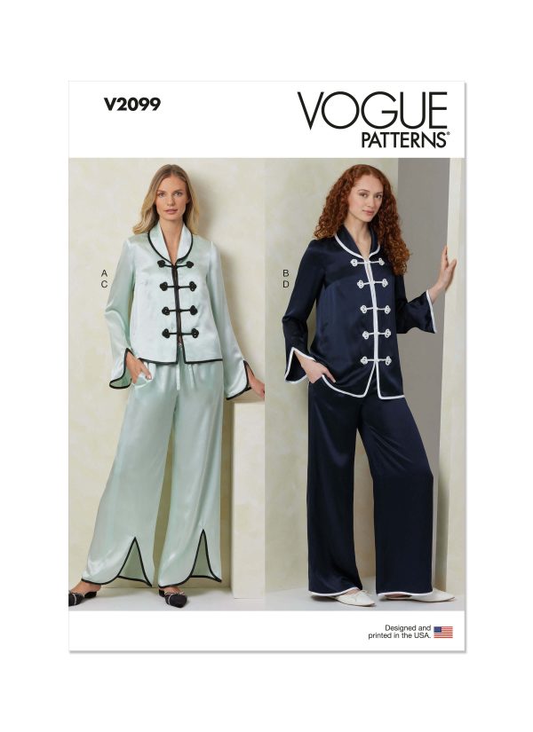Vogue Patterns Sewing Pattern V2099 Misses' Pyjamas