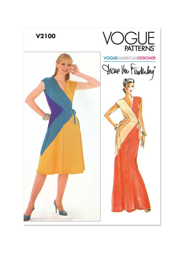 Vogue Patterns Sewing Pattern V2100 Misses' Knit Dress by Diane Von Furstenberg