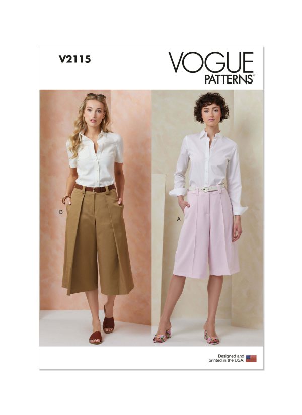 Vogue Patterns Sewing Pattern V2115 Misses' Shorts in Two Lengths