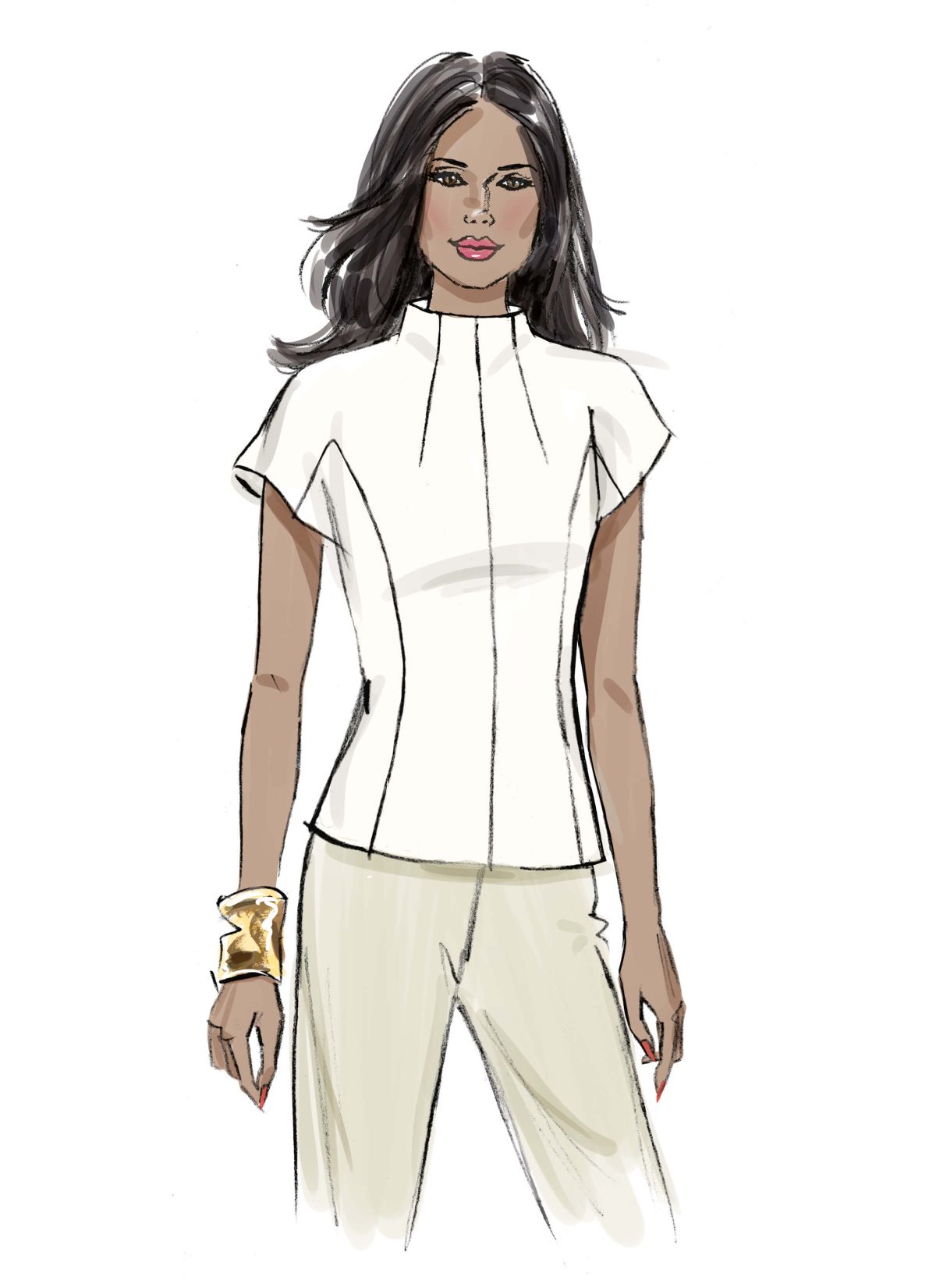 Vogue Patterns Sewing Pattern V2134 Misses' and Miss Petite Top with Sleeve Variations