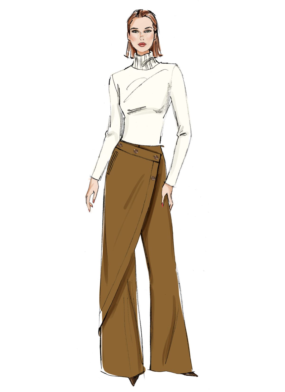 Vogue Patterns Sewing Pattern V2138 Misses' Wrap Trousers
