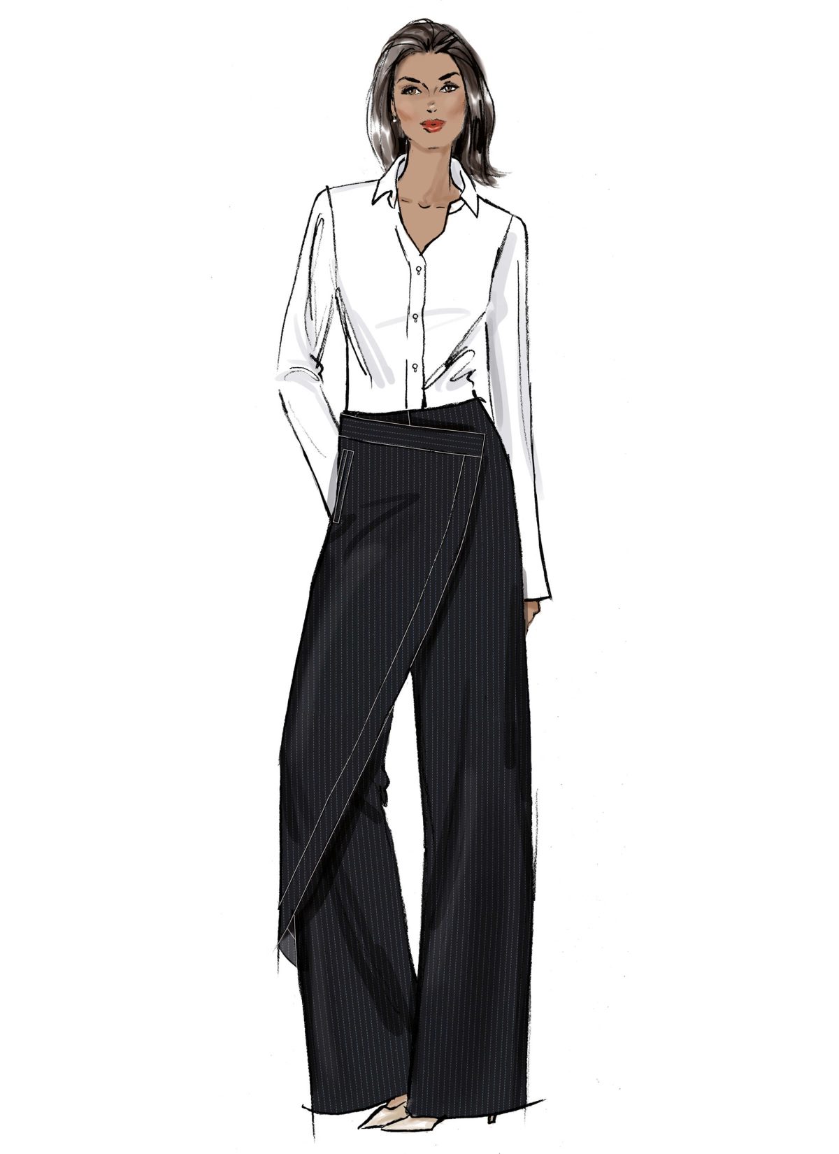 Vogue Patterns Sewing Pattern V2138 Misses' Wrap Trousers