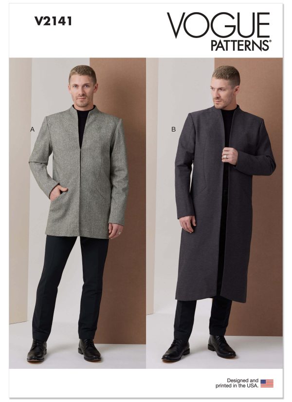 Vogue Patterns Sewing Pattern V2141 Men's Lined Jacket in Two Lengths
