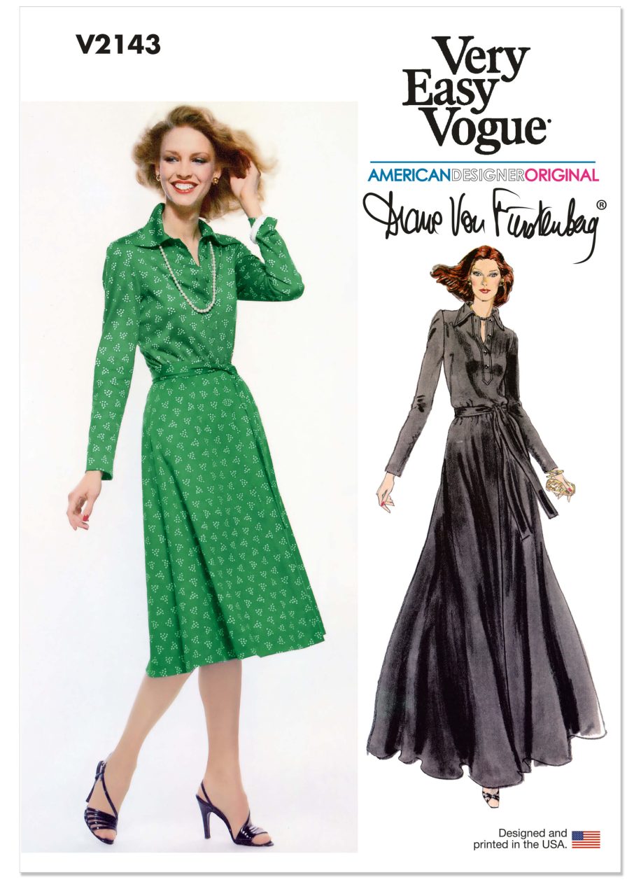 Vogue Patterns Sewing Pattern V2143 Misses' Vintage Knit Dress by Diane von Furstenberg