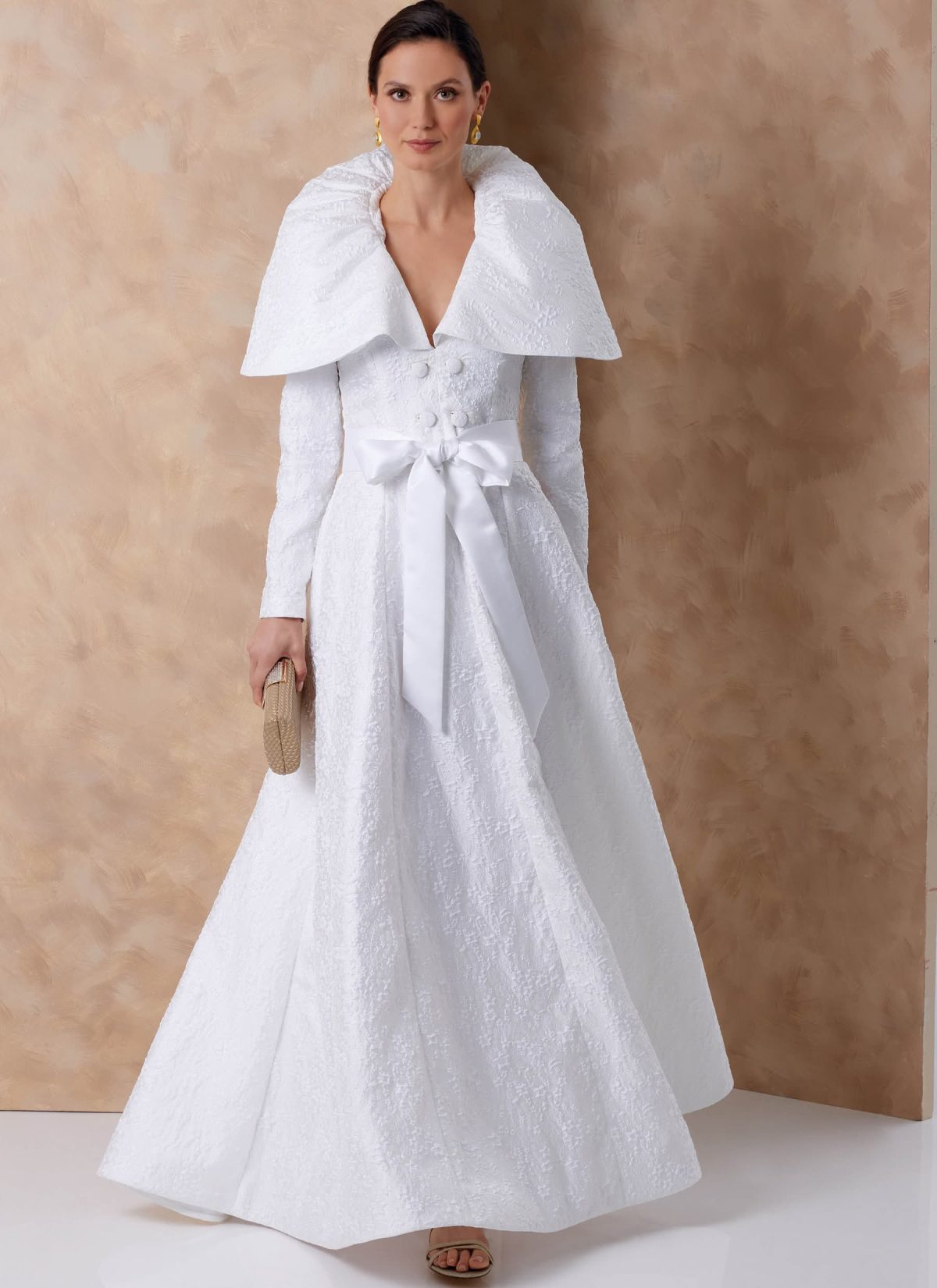Vogue Patterns Sewing Pattern V2156 Misses' Evening Dress with Portrait Collar and Tie Belt