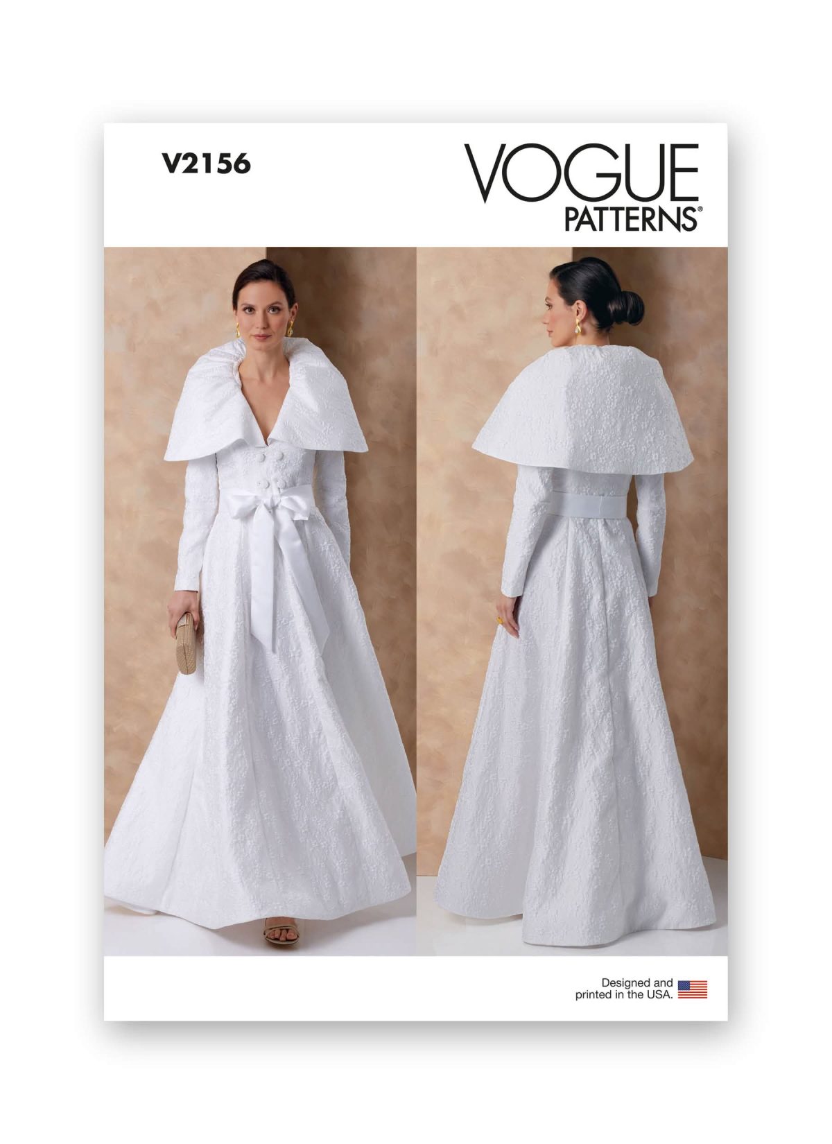 Vogue Patterns Sewing Pattern V2156 Misses' Evening Dress with Portrait Collar and Tie Belt