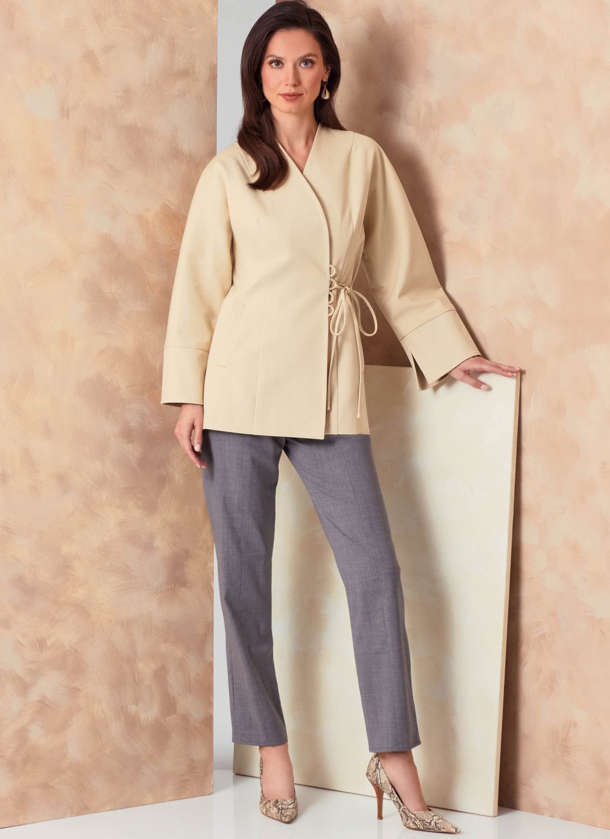 Vogue Patterns Sewing Pattern V2165 Misses' Wrap Jacket, Slim Midi Skirt and Straight Leg Trousers