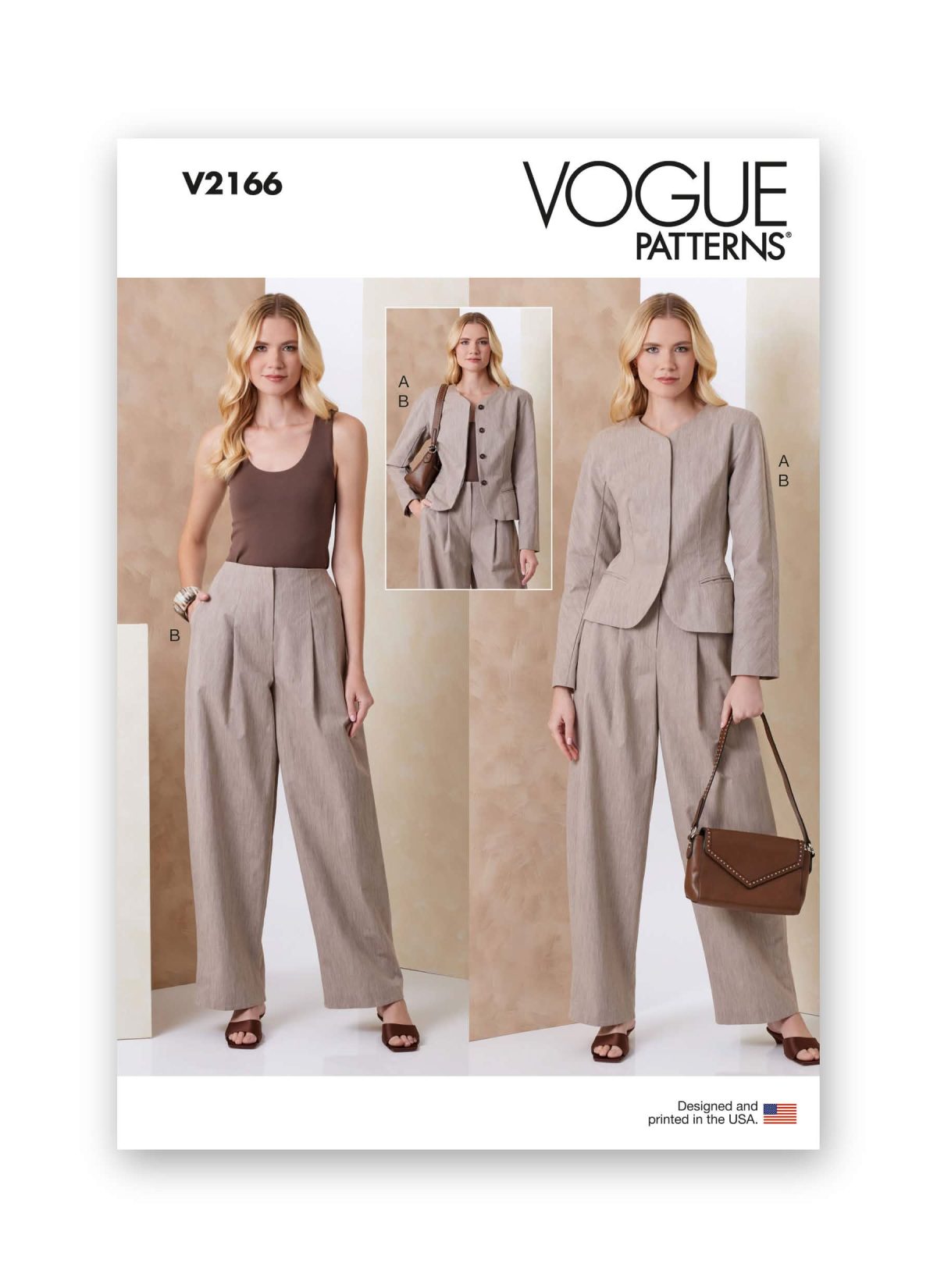 Vogue Patterns Sewing Pattern V2166 Misses' Jacket and Trousers