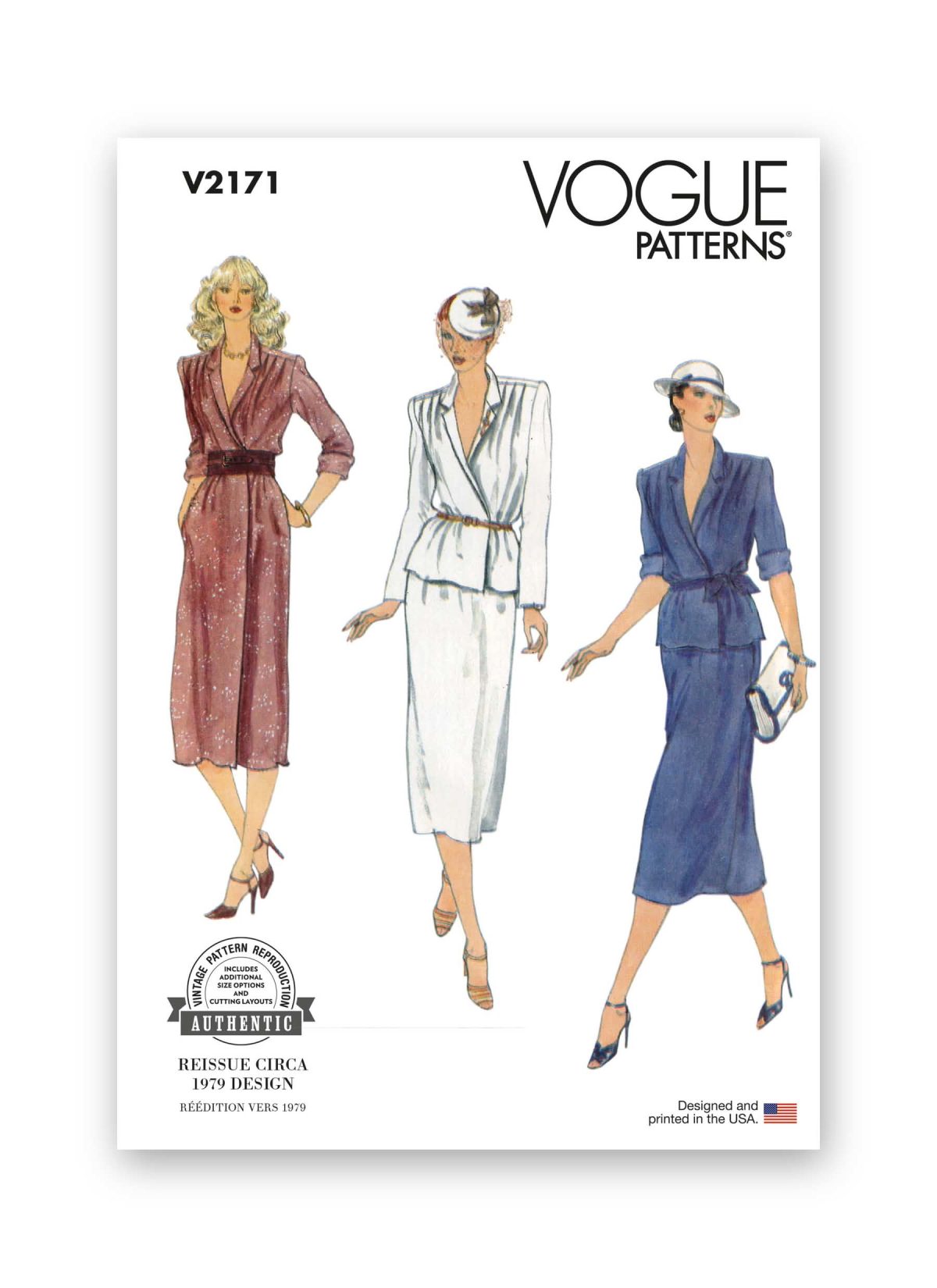 Vogue Patterns Sewing Pattern V2171 Misses' Vintage Dress, Top and Skirt