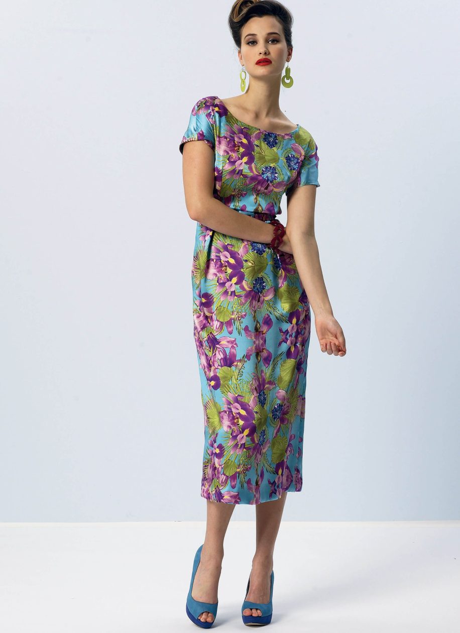 Vogue Patterns V8875 Misses’ Dress, Belt, Coat and Detachable Collar ...