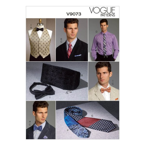 Vogue Patterns V9073 Men's Vest, Cummerbund, Pocket Square and Ties