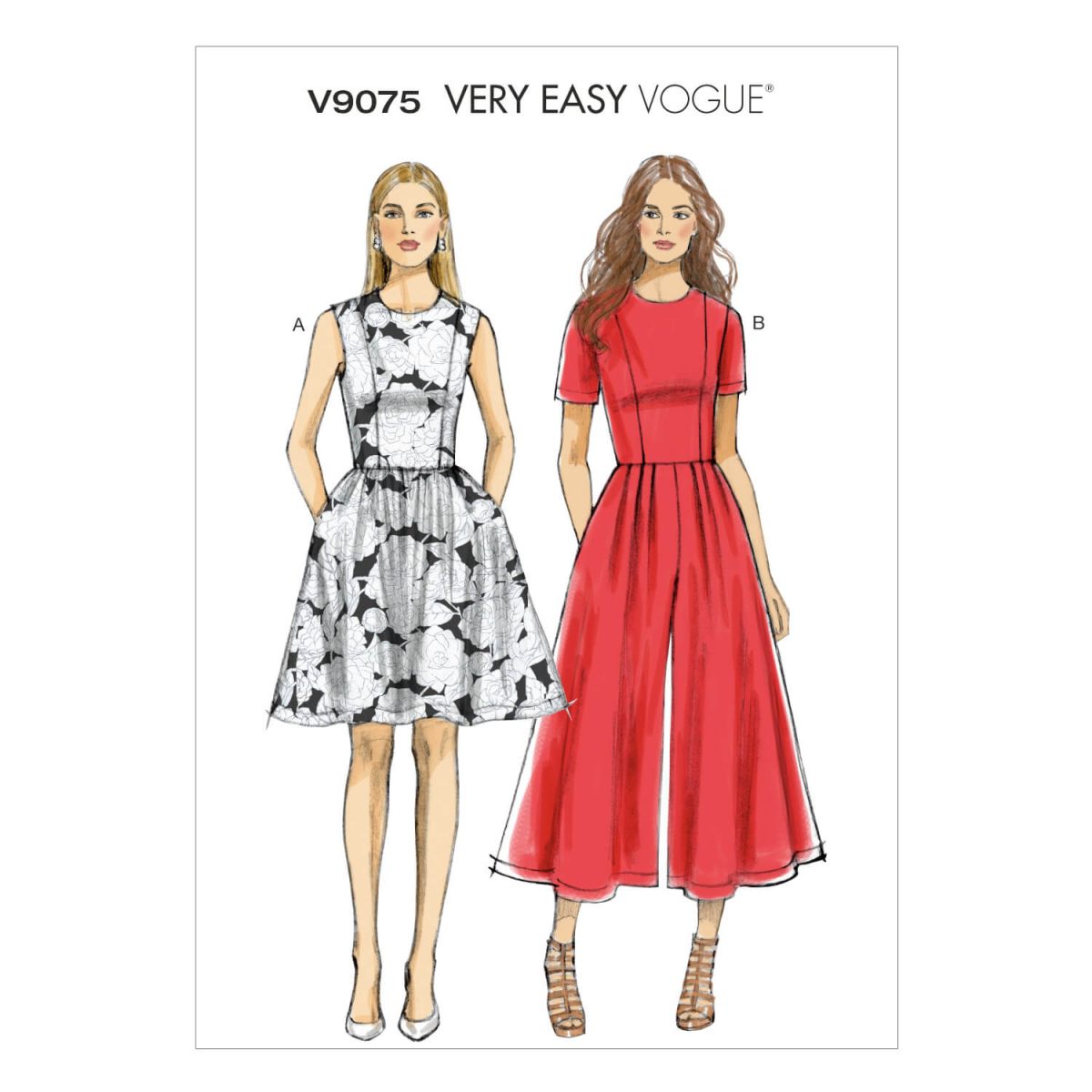 Vogue Patterns V9075 Misses'/Misses' Petite Dress and Jumpsuit