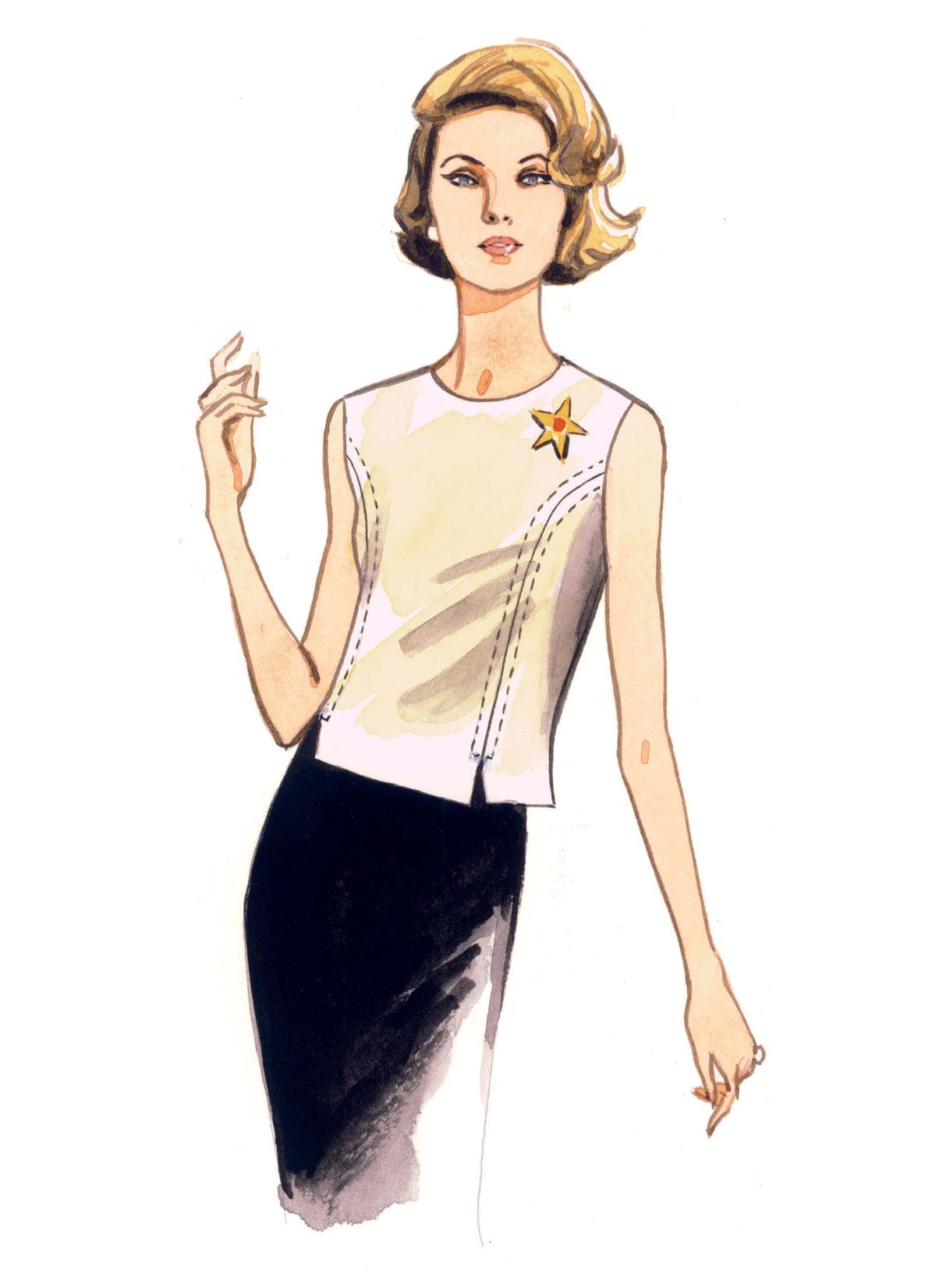Vogue Patterns V9187 Misses' Jewel or Scoop-Neck, Princess-Seam Tops