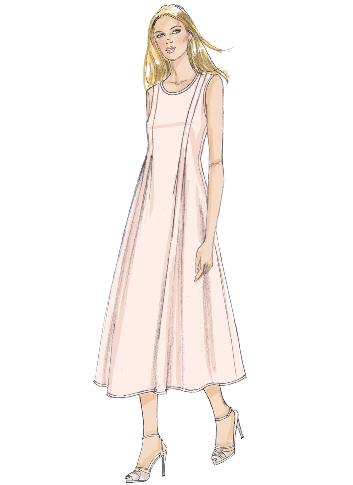 Vogue Patterns V9236 Misses' Released-Pleat Fit-and-Flare Dresses